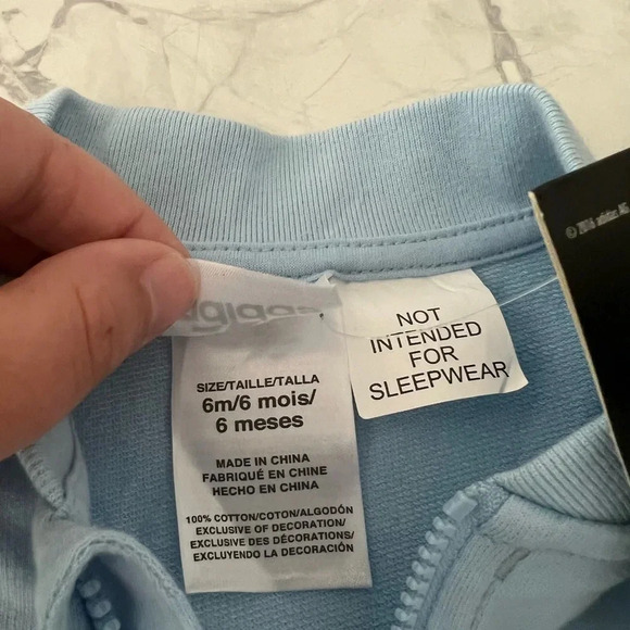 Adidas Sweatsuit Jumpsuit Baby Blue  NWT | Size 6M - Picture 5 of 6